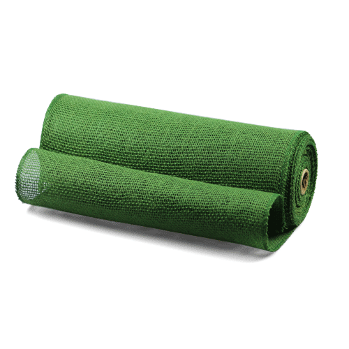 Emerald Green Burlap Ribbon - 14" x 10 Yards (Sewn Edges)