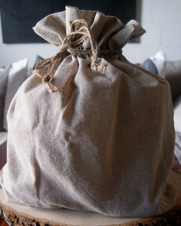 Linen Bag w/ Jute Drawstring - 12" x 14" (12 Pack)