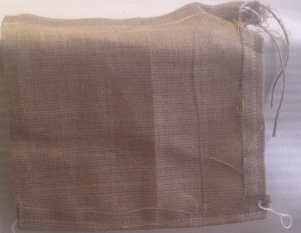Industrial Jute Drawstring Bag - 14" x 14" - Click Image to Close