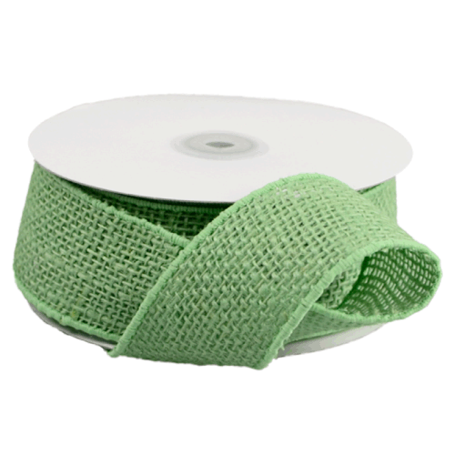 Green Burlap Ribbon - 2" x 10 Yards (Wired Edges) - Click Image to Close