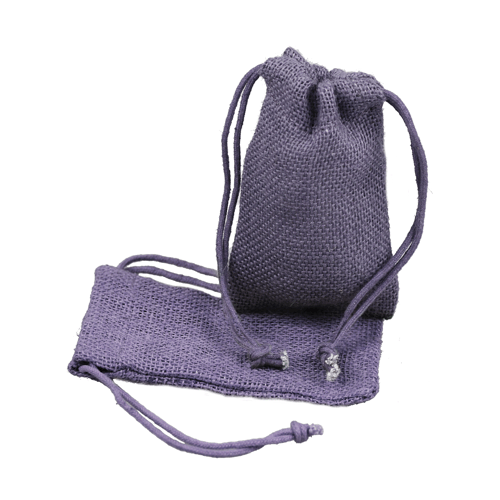 Lavender Burlap Bag w/ Jute Drawstring - 3" x 5" (12 Pack)