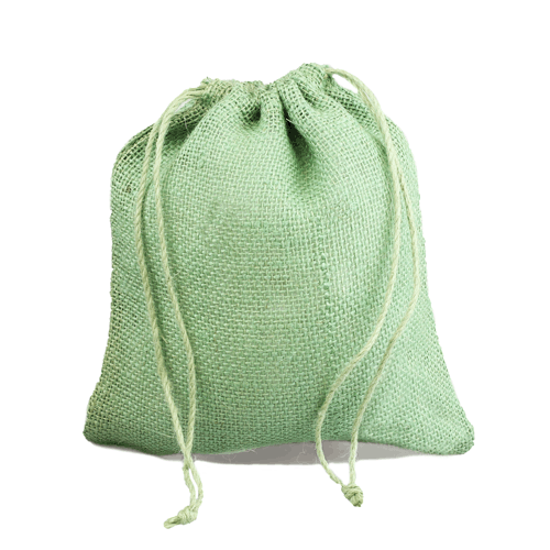 Spring Moss Burlap Bag w/ Jute Drawstring - 10" x 12" (10 Pack)
