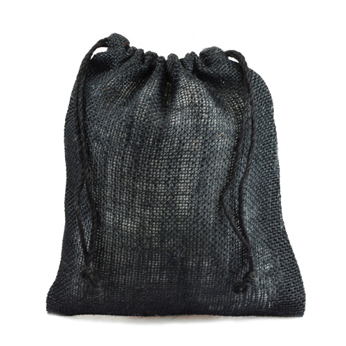 Black Burlap Bag w/ Jute Drawstring - 10" x 12" (10 Pack)
