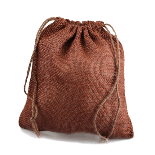 Brown Burlap Bag w/ Jute Drawstring - 10" x 12" (10 Pack)