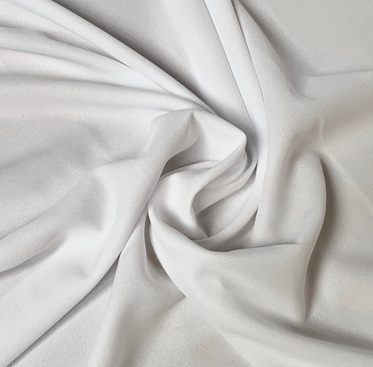 60" Wide White Crepe- By the yard (100% Polyester)