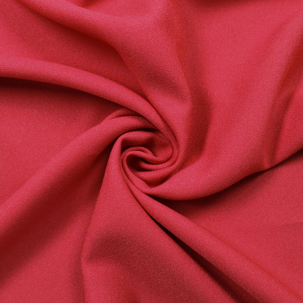 60" Wide Red Crepe- By the yard (100% Polyester)