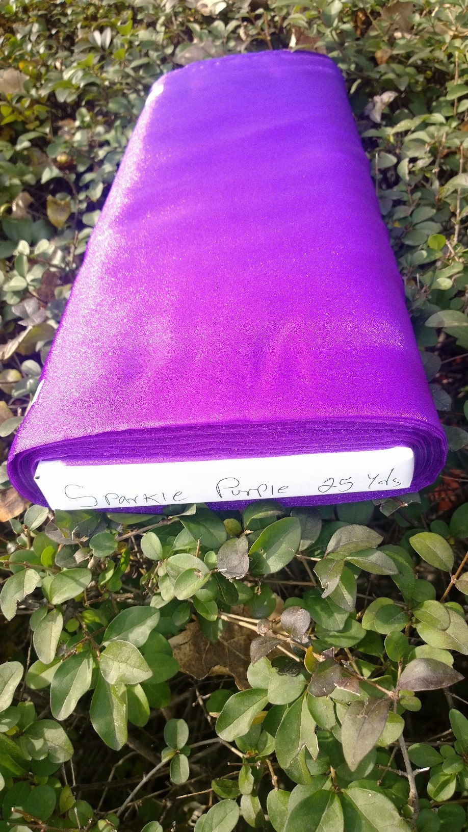 Purple 45" Sparkle Organza- Per Yard (100% Nylon)