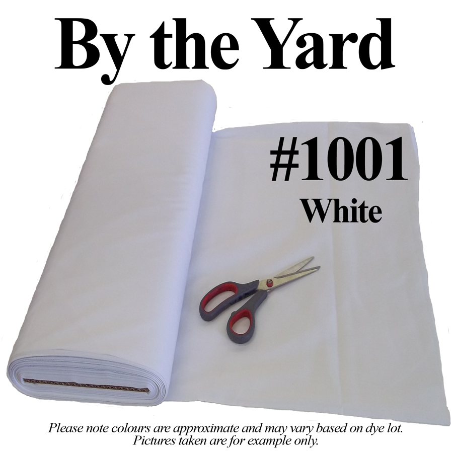45" White Broadcloth - By the Yard