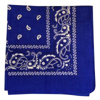 (image for) Paisley Bandana (100% Cotton)- Blue 22" x 22"