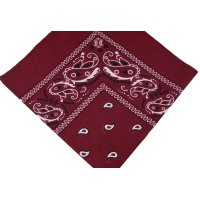 (image for) Paisely Bandana (100% Cotton)- Burgundy 22 x 22" 12 Pack