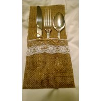 (image for) Burlap Silverware Holder (8 Pack)
