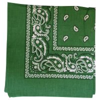 (image for) Paisley Bandana (100% Cotton) - Green 22" x 22"