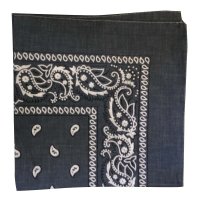 (image for) Paisley Bandana (100% Cotton) -Grey 22" x 22"
