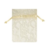 (image for) Ivory Lace Bags - 3" x 4" (Sold by the dozen)