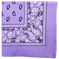 (image for) Paisley Bandana (100% Cotton) - Lavender 22" x 22" 12 Pack