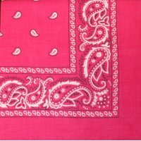 (image for) Paisley Bandana (100% Cotton) - Hot Pink 22" x 22"
