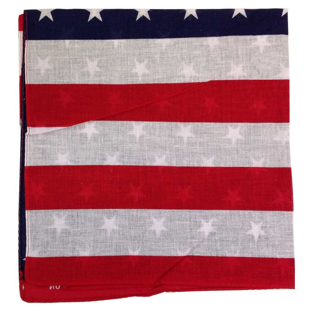 100% Cotton American Flag Bandana - 22" x 22"