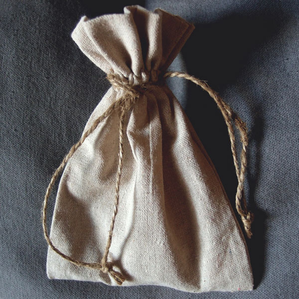 Linen Bag w/ Jute Drawstring - 5" x 7" (12 Pack)