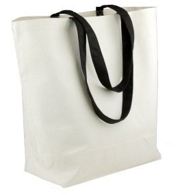 18" x 15" x 5-3/4" Canvas Tote Bag With Black Handles