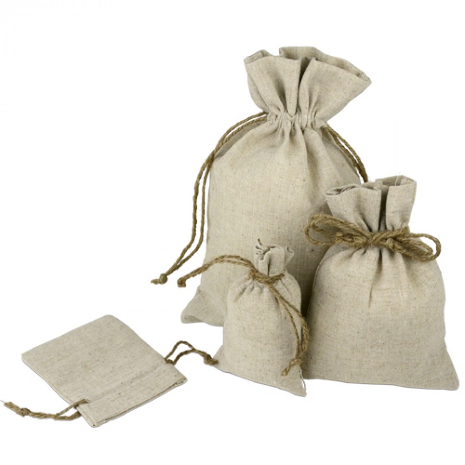 Linen Bags With Jute Drawstring