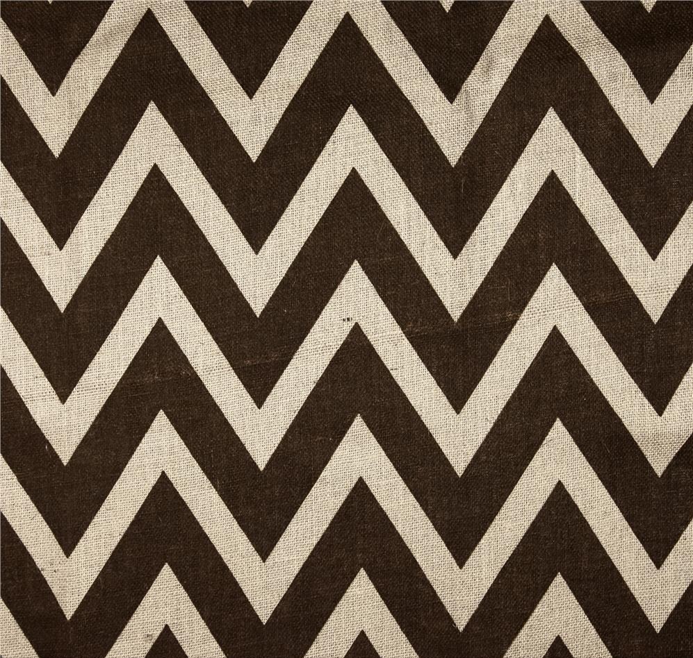 Chevron Burlap 60"-By the yard - Ivory/Brown