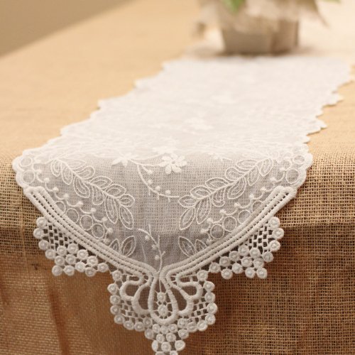 Ivory Lace Table Runner - 14" x 108"