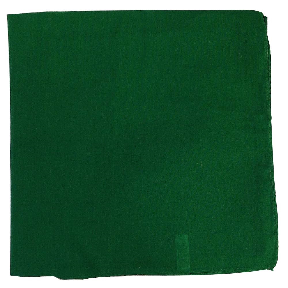 Solid Color Bandana - Green 27" x 27"